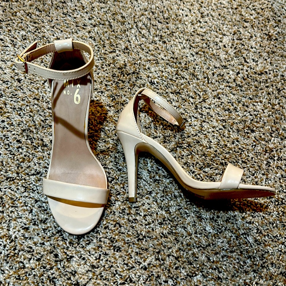 Nude strappy heels